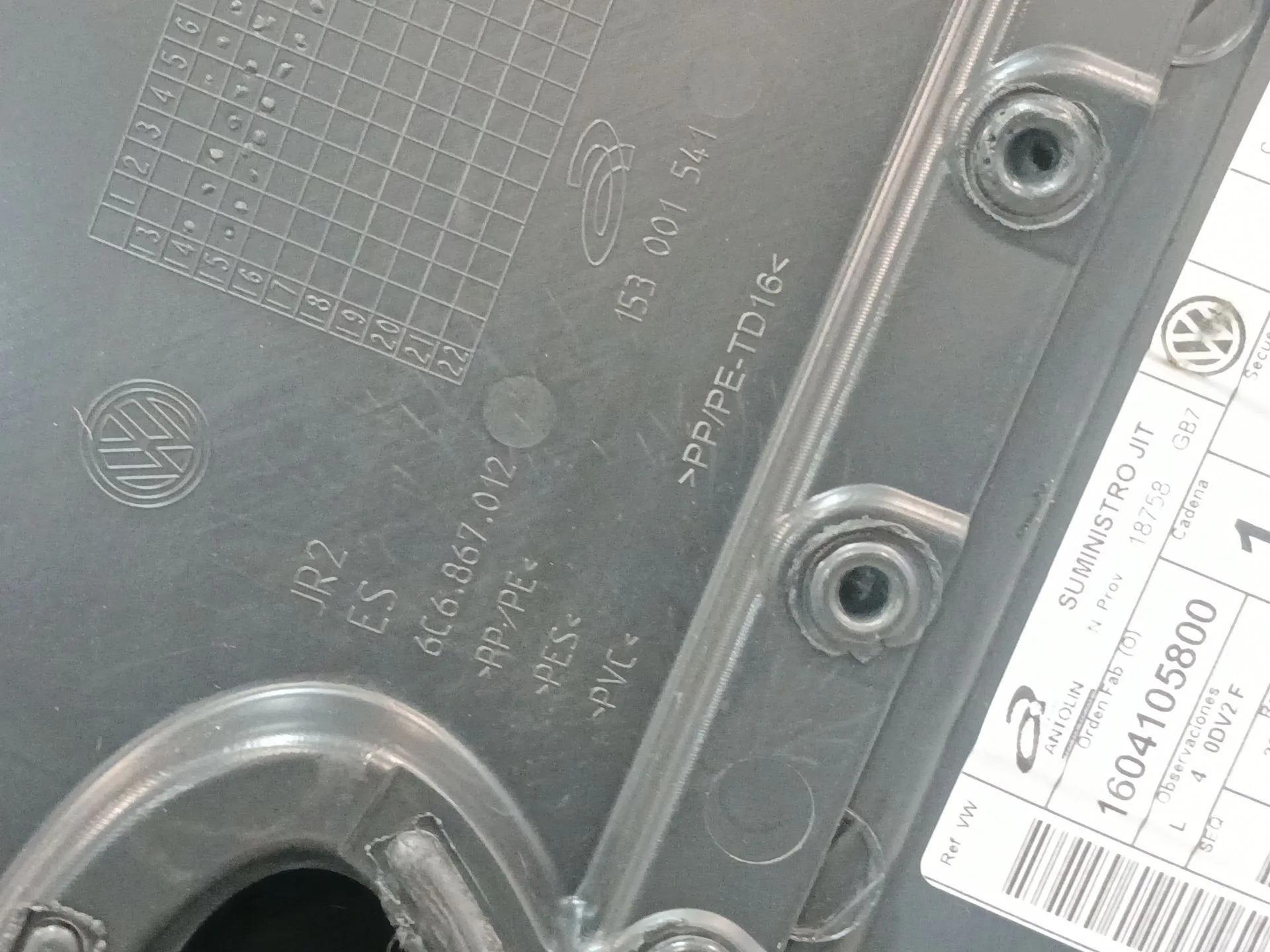 Guarnecido Puerta Trasera Derecha para Volkswagen Polo V (6R1, 6C1)