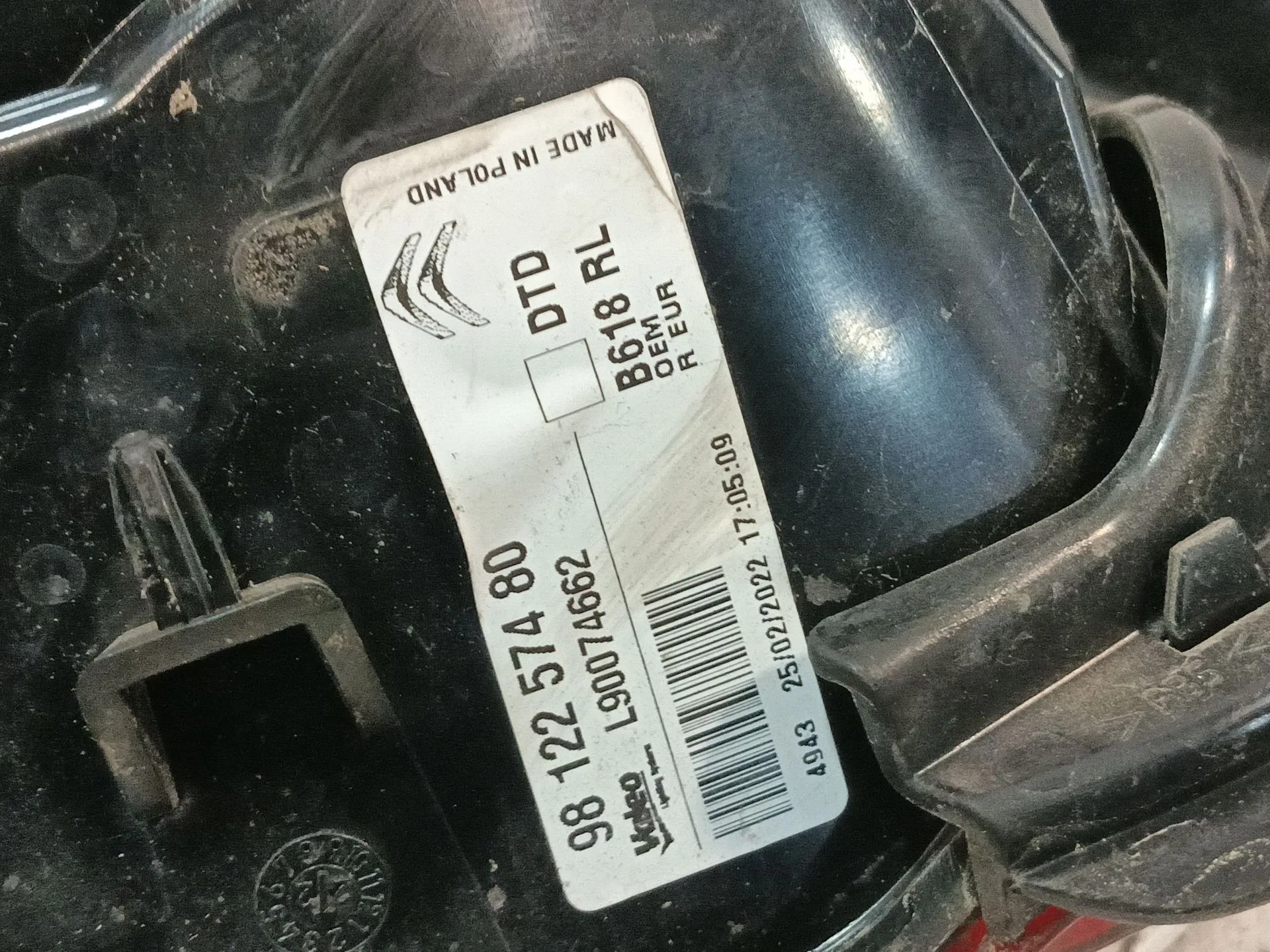 Piloto Trasero Derecho para Citroën C3 Iii (Sx)