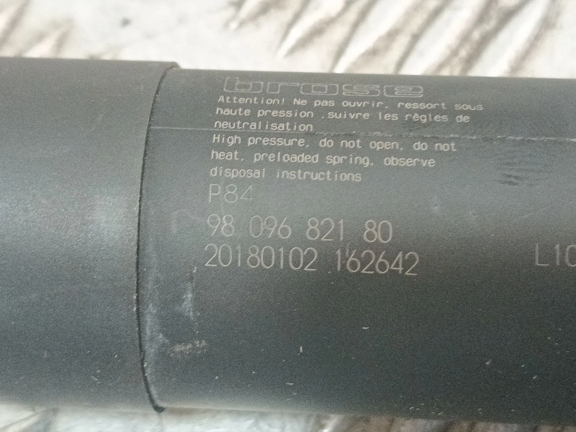 Amortiguador Porton Trasero Derecho para Peugeot 3008 Ii Suv (Mc_, Mr_, Mj_, M4_)