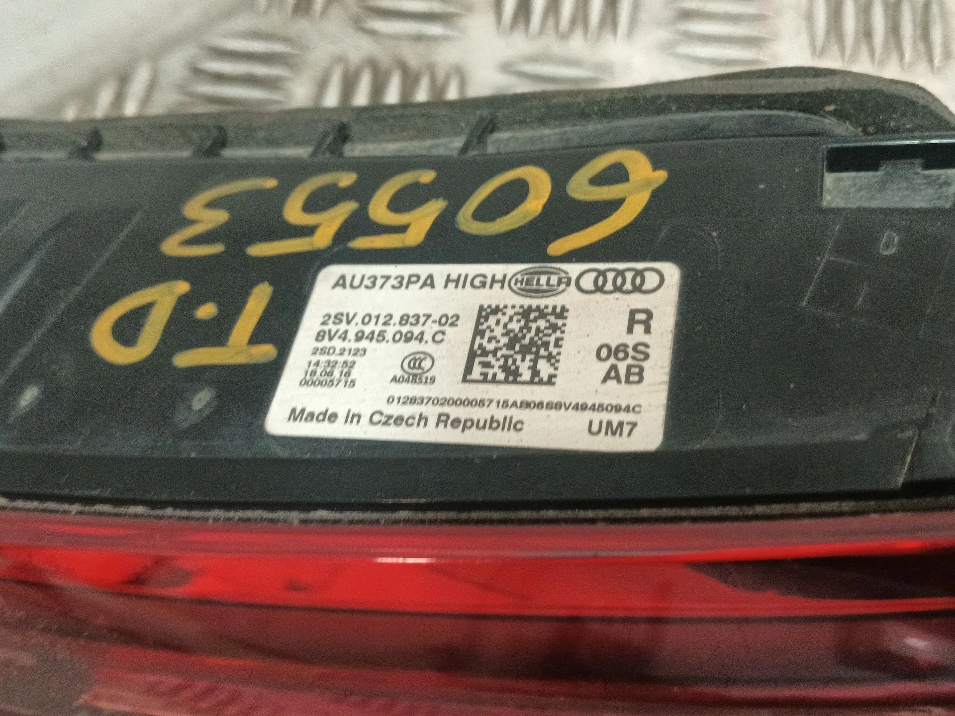 Piloto Trasero Derecho Interior para Audi A3 Sportback (8Va, 8Vf)
