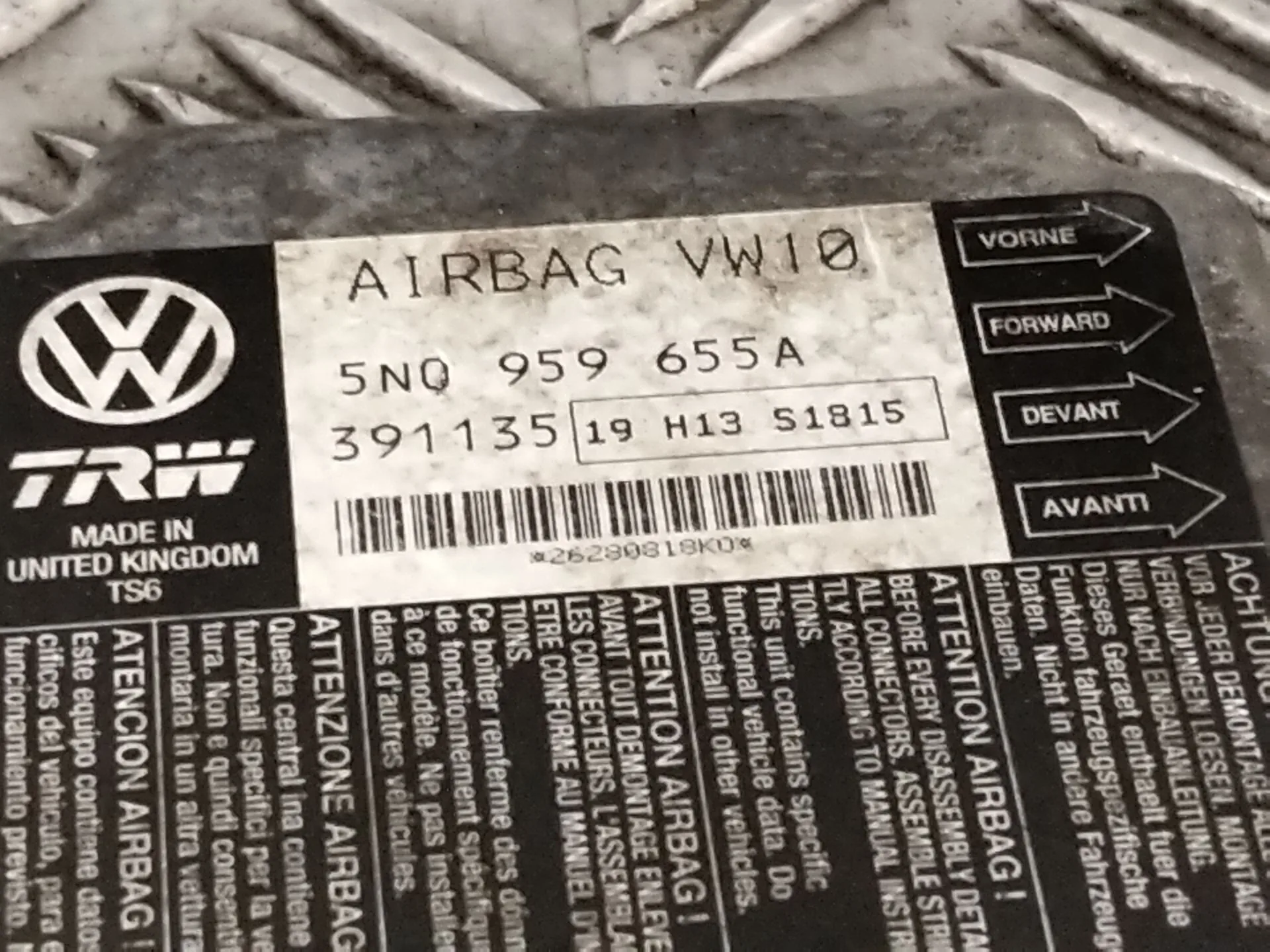 Centralita Airbag para Volkswagen Tiguan (5N_)