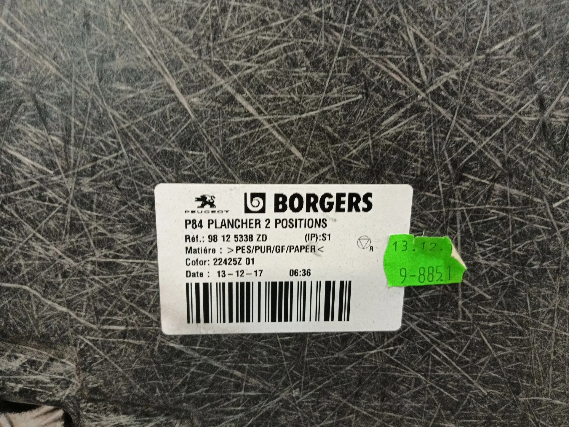Moqueta Maletero para Peugeot 3008 Ii Suv (Mc_, Mr_, Mj_, M4_)