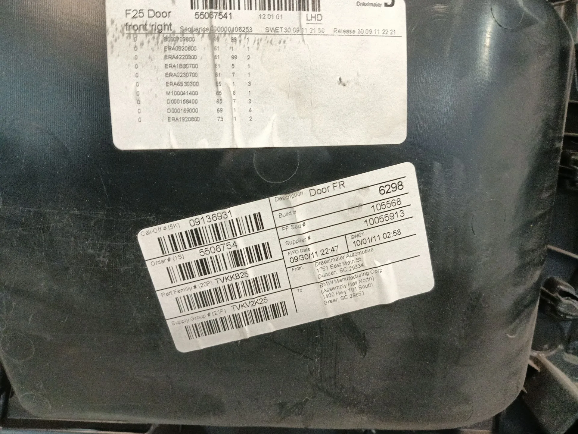 Guarnecido Puerta Delantera Derecha para Bmw X3 (F25)