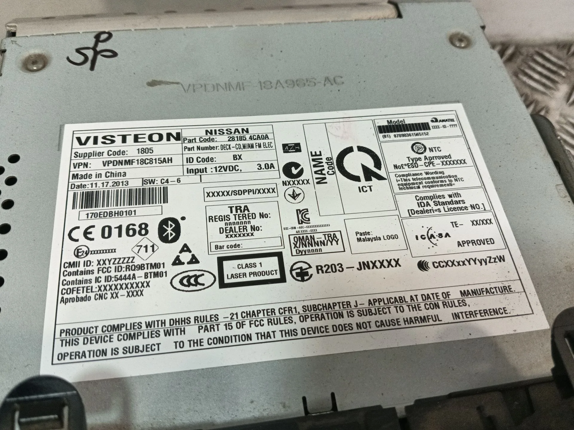 Sistema Audio / Radio Cd para Nissan Qashqai Ii (J11, J11_)