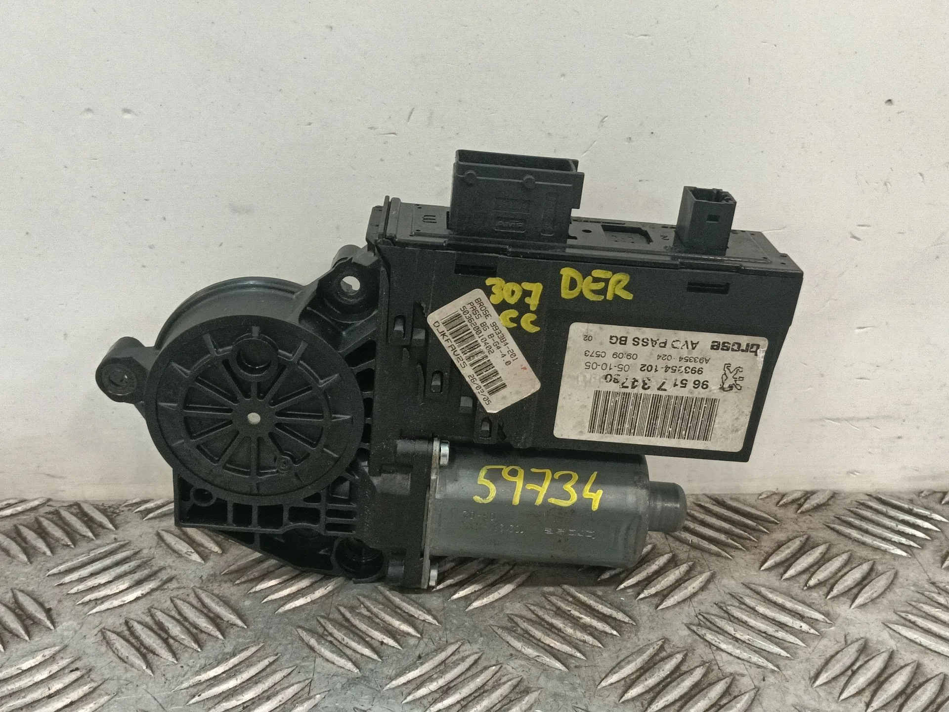 Motor Elevalunas Delantero Derecho para Peugeot 307 Cc (3B)