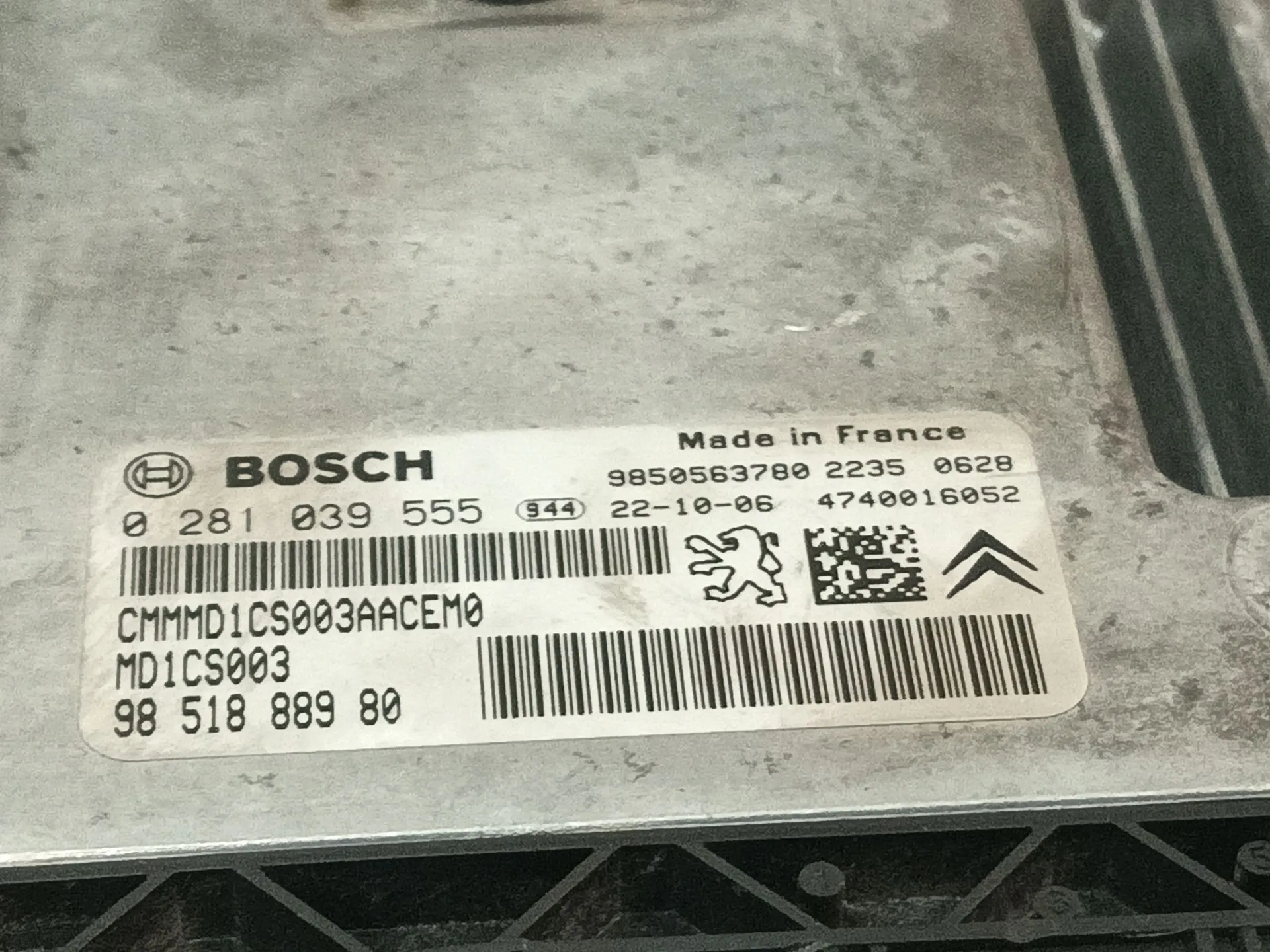 Centralita Motor Uce para Citroën Berlingo Furgoneta/Monovolumen (K9)