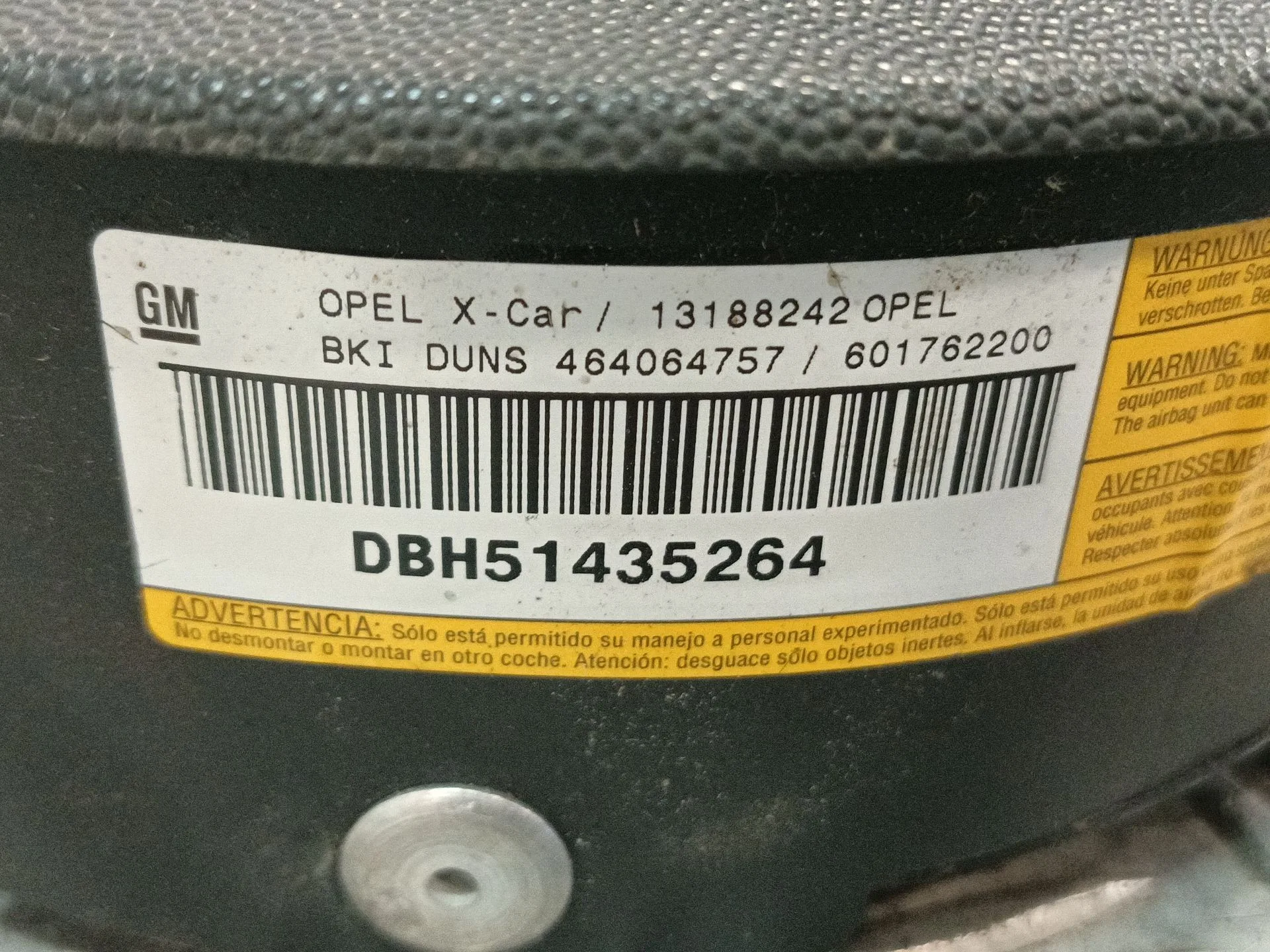 Airbag Delantero Izquierdo para Opel Corsa C (X01)