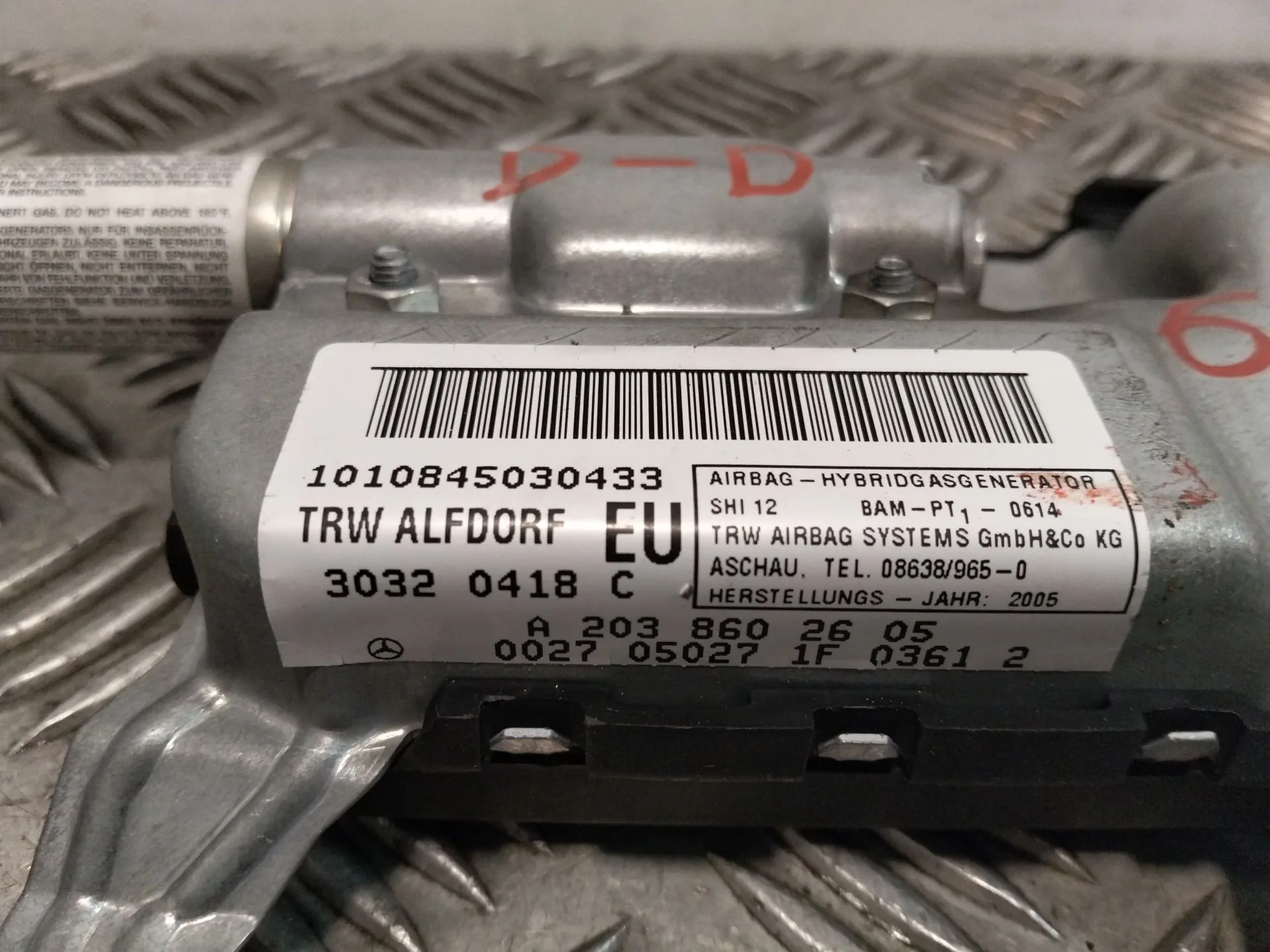 Airbag Lateral Delantero Derecho para Mercedes-Benz Clase C (W203)