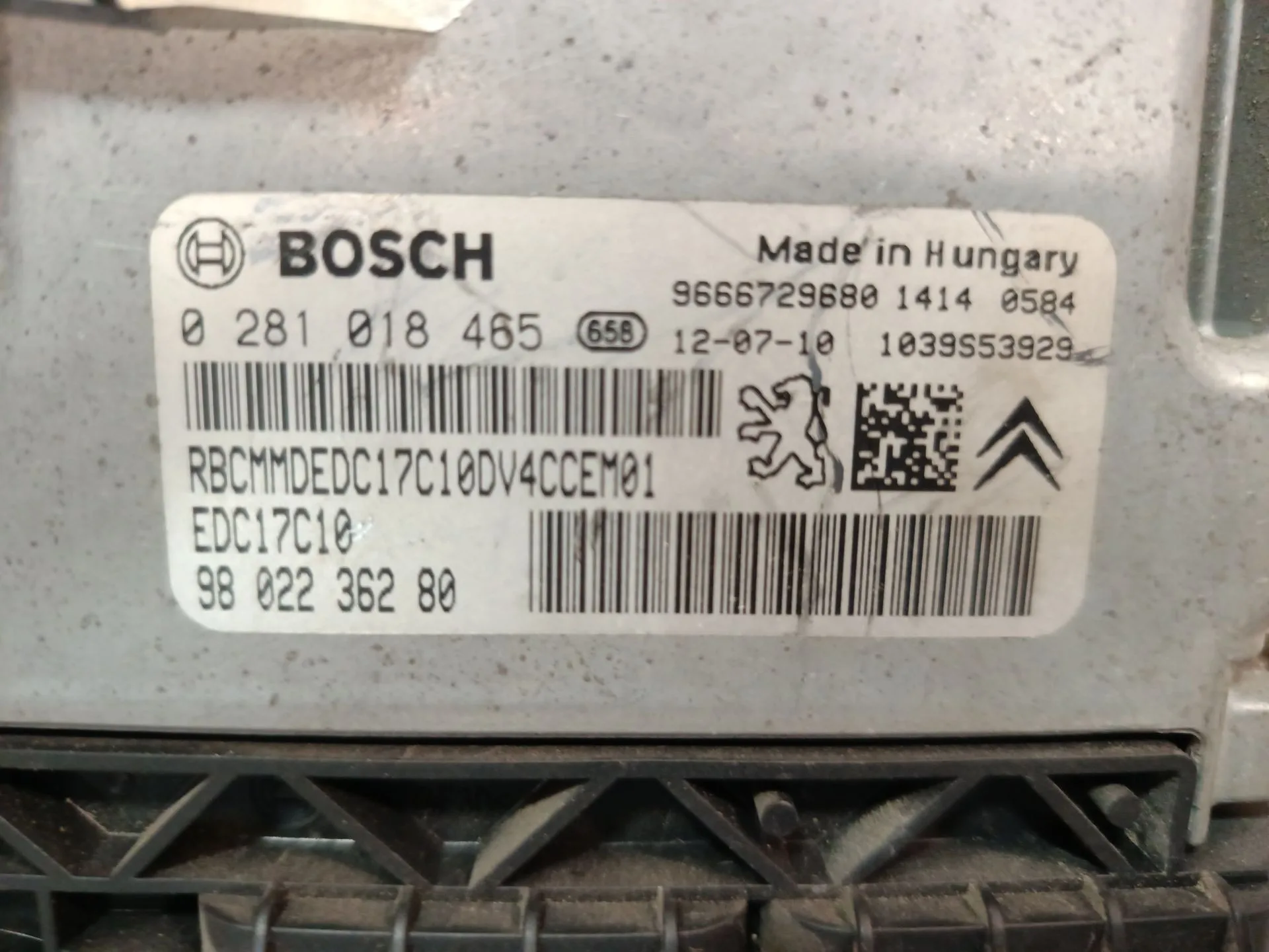Centralita Motor Uce para Citroën C3 Ii (Sc_)