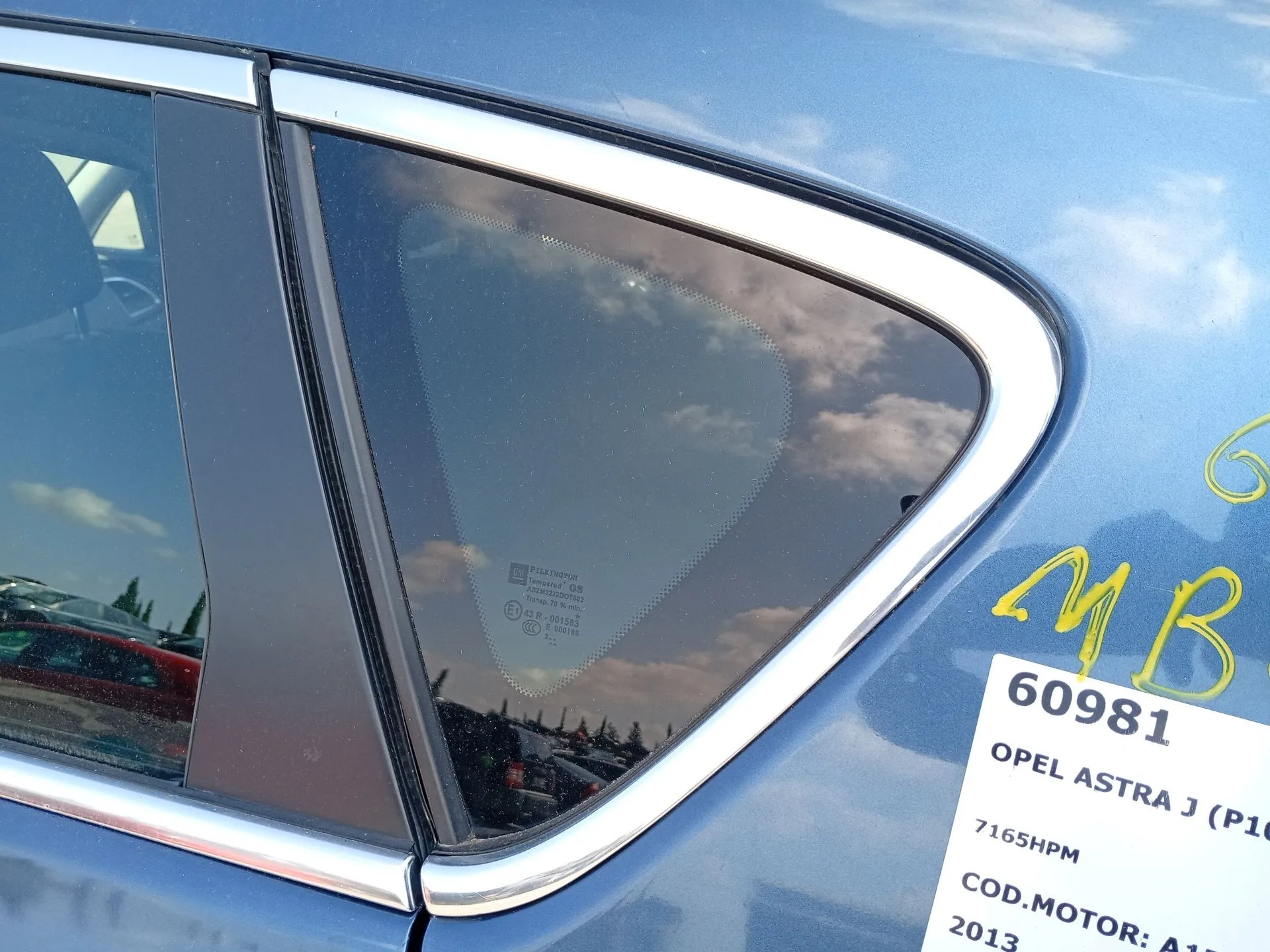 Luna Custodia Trasera Izquierda para Opel Astra J (P10)