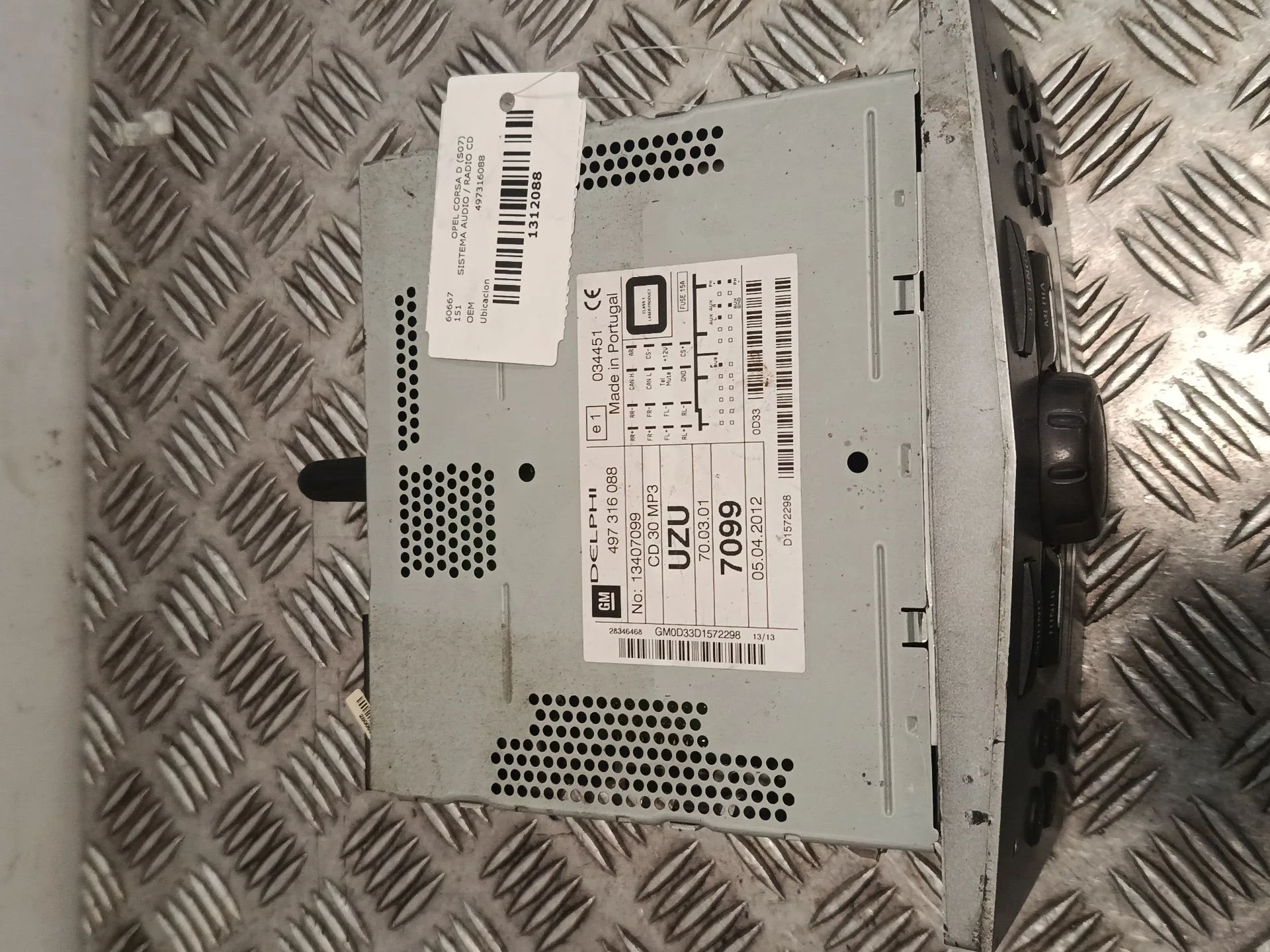 Sistema Audio / Radio Cd para Opel Corsa D (S07)