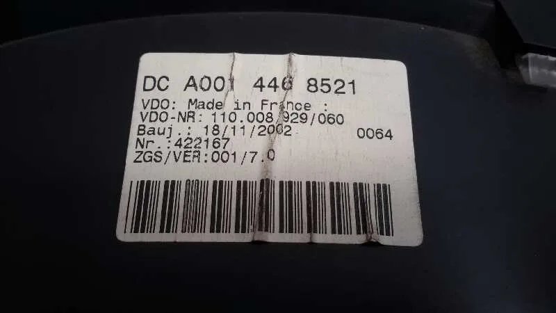 Cuadro Instrumentos para Mercedes-Benz Sprinter 02.00 -> Caja Cerrada, Techo Elevado