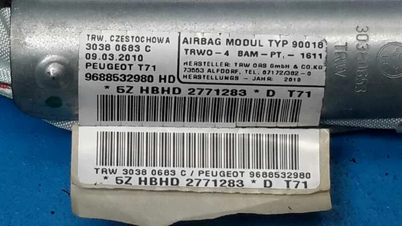 Airbag Cortina Delantero Izquierdo para Peugeot 308