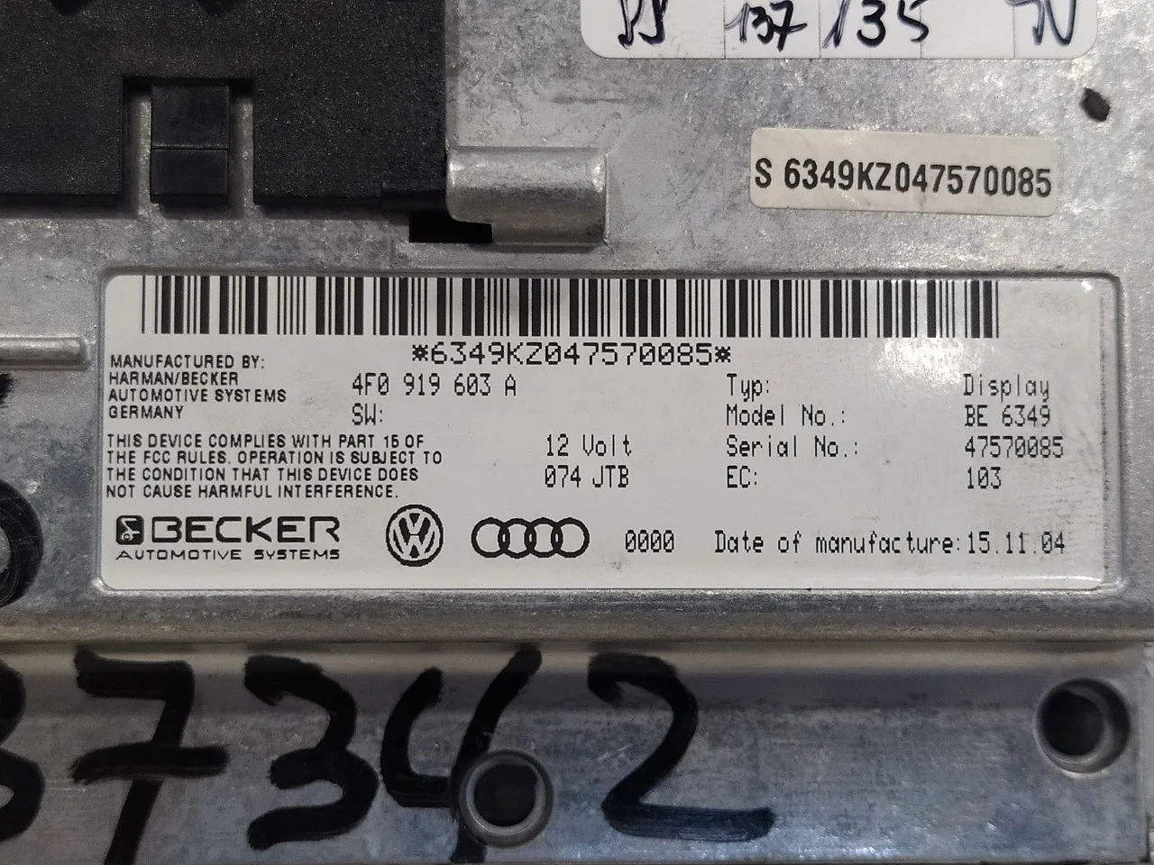 Pantalla Multifuncion para Audi A6 Berlina (4F2)