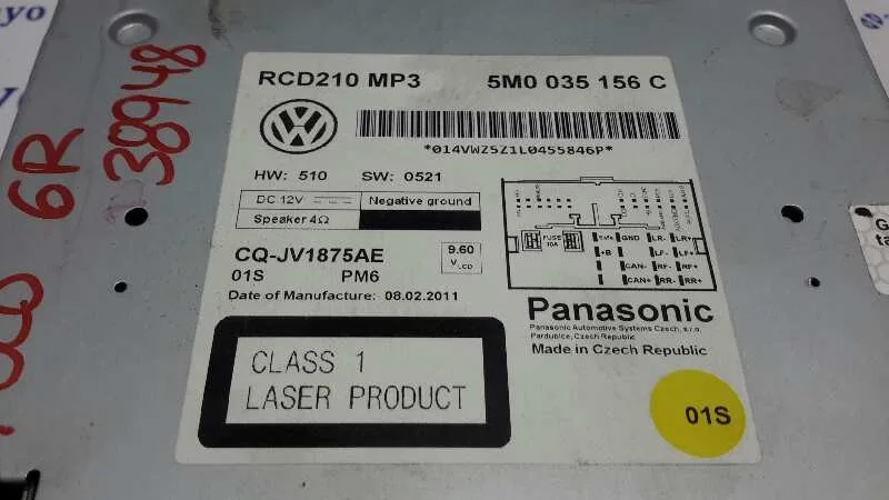 Sistema Audio / Radio Cd para Volkswagen Polo (6R1)