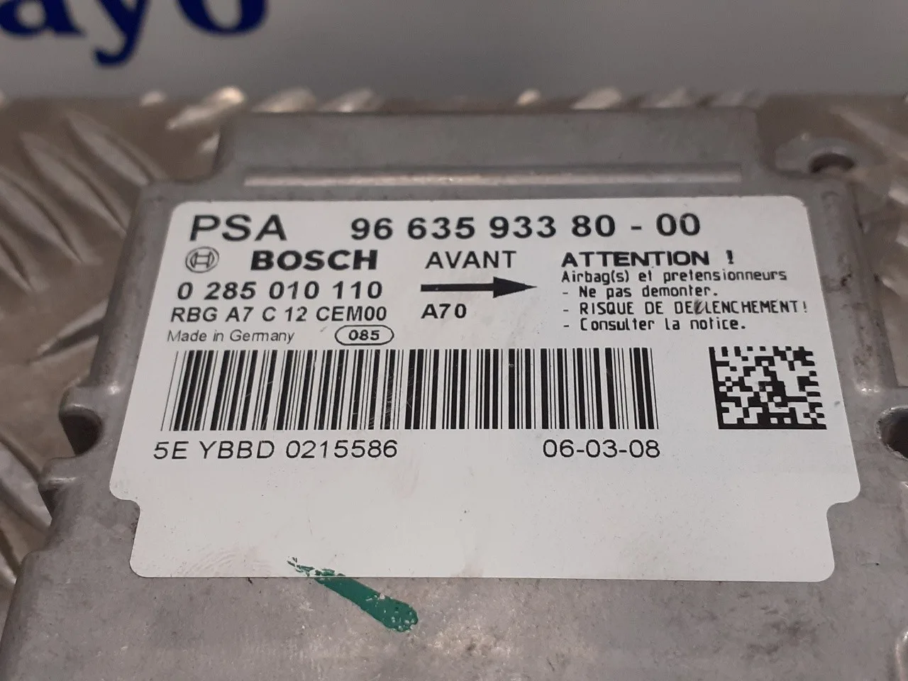 Centralita Airbag para Peugeot 207