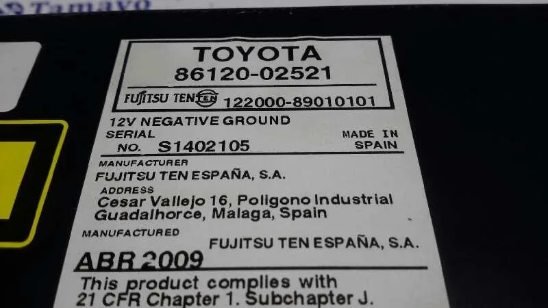 Sistema Audio / Radio Cd para Toyota Auris