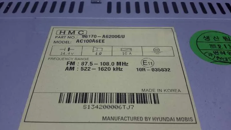 Sistema Audio / Radio Cd para Hyundai I30 (Gd)