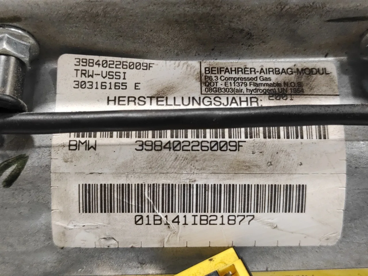 Airbag Delantero Derecho para Bmw X5 (E53)