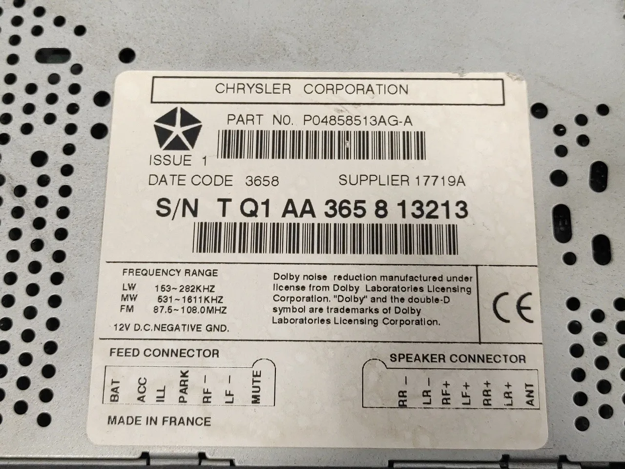 Sistema Audio / Radio Cd para Jeep Gr.cherokee (Wj/Wg)