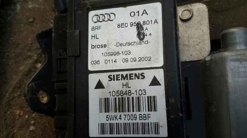 Elevalunas Trasero Izquierdo para Audi A4 Berlina (8E)