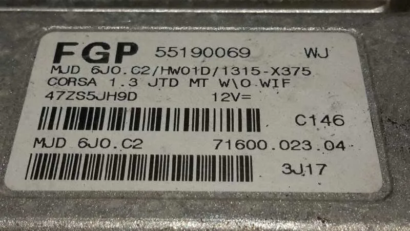 Centralita Motor Uce para Opel Corsa C