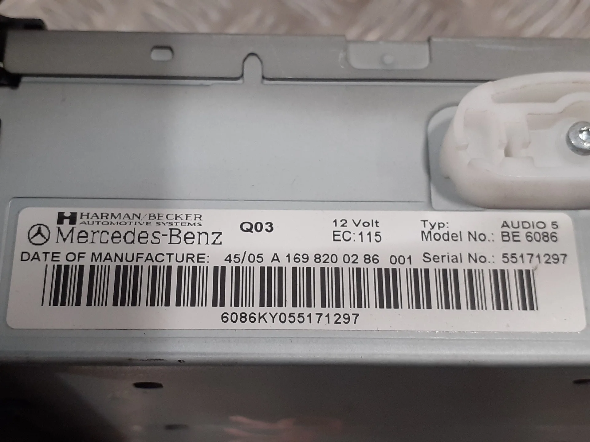 Sistema Audio / Radio Cd para Mercedes-Benz Clase A (W169)