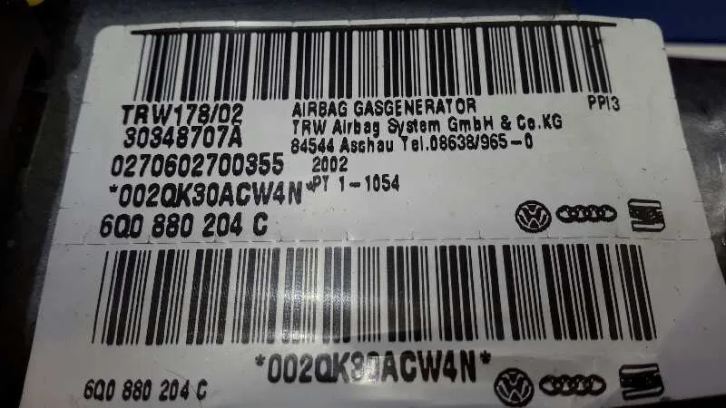Airbag Delantero Derecho para Volkswagen Polo (9N1)
