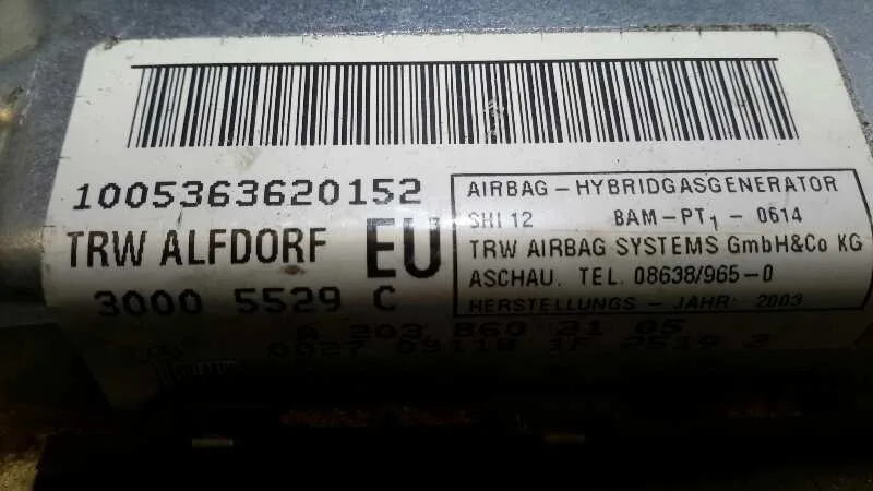 Airbag Lateral Delantero Izquierdo para Mercedes-Benz Clase C (W203) Berlina
