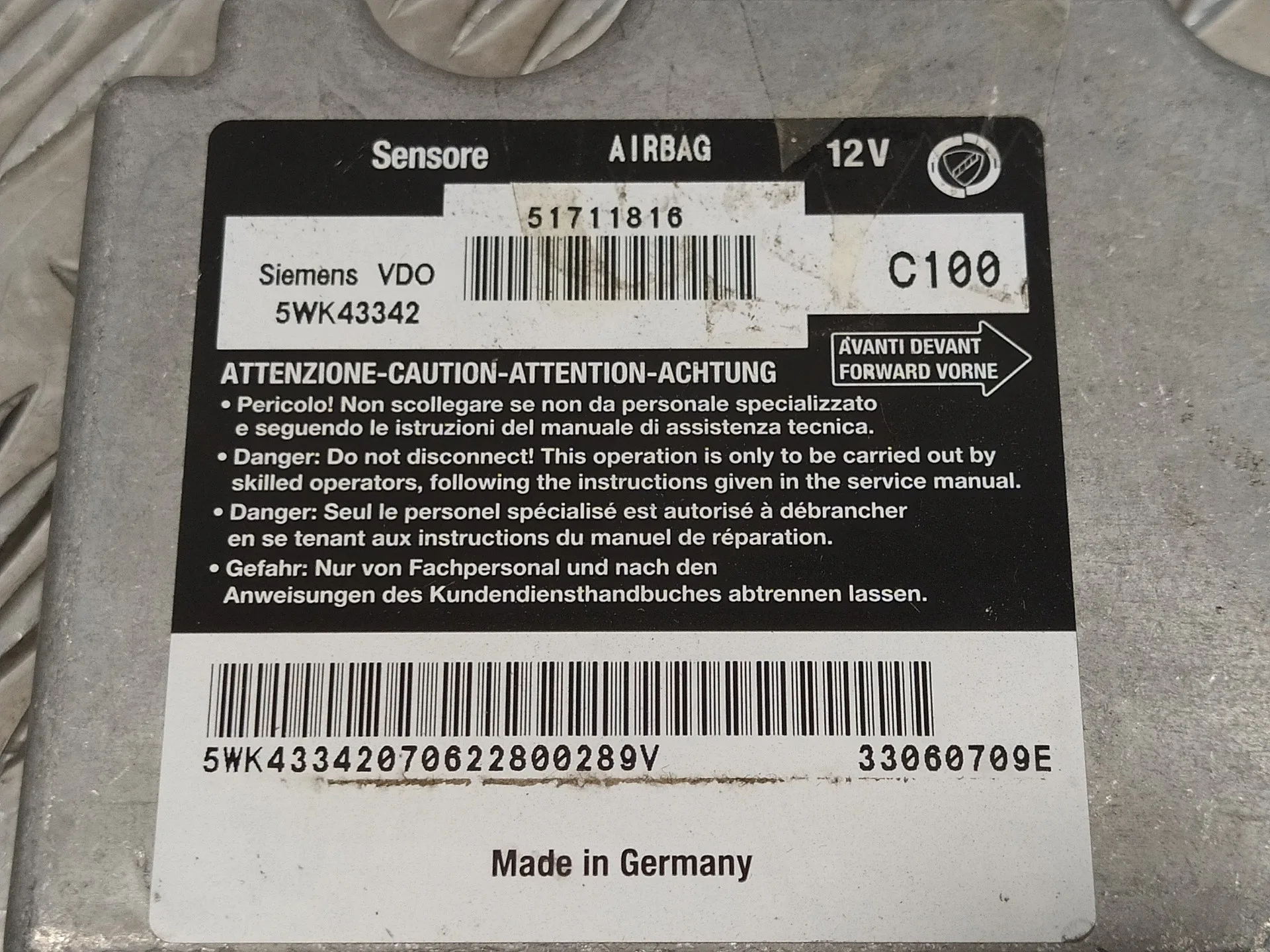 Centralita Airbag para Fiat Stilo (192)