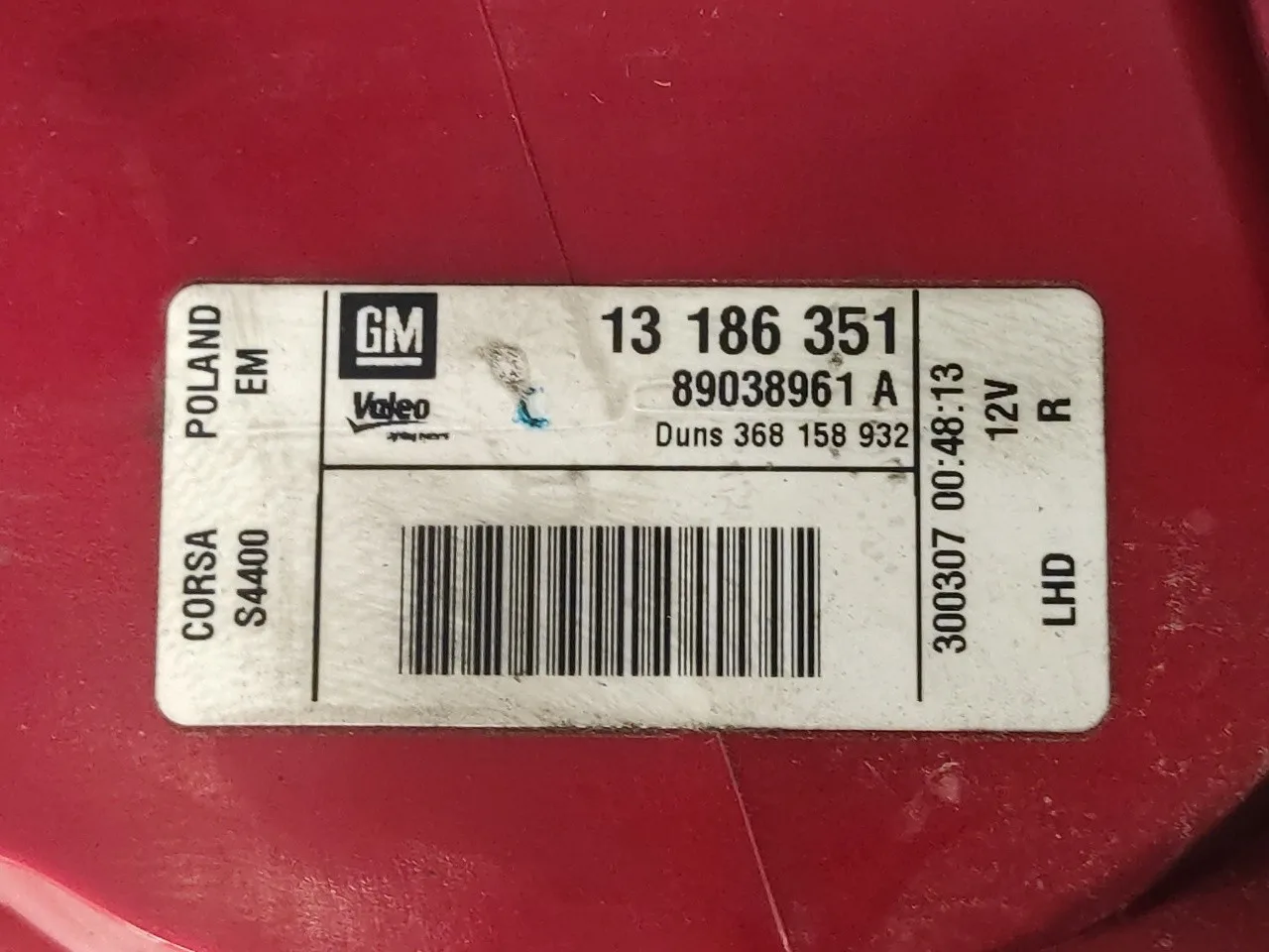 Piloto Trasero Derecho para Opel Corsa D