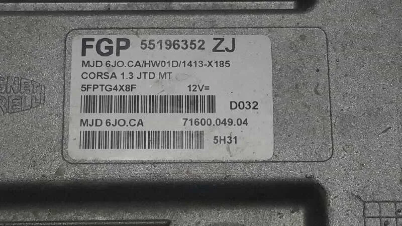Centralita Motor Uce para Opel Corsa C