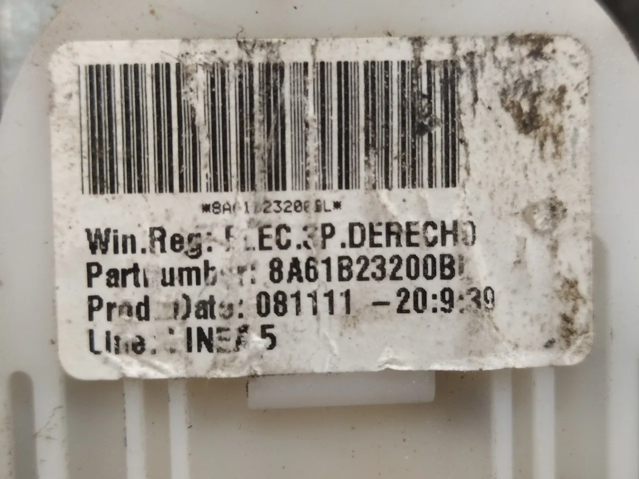 Elevalunas Delantero Derecho para Ford Fiesta (Cb1)