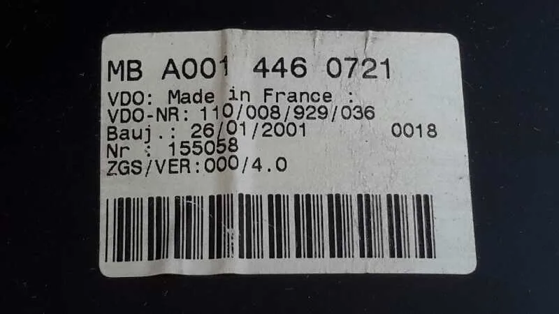 Cuadro Instrumentos para Mercedes-Benz Sprinter 02.00 -> Caja Abierta