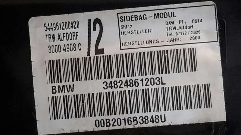 Airbag Lateral Delantero Derecho para Bmw Serie 3 Berlina (E46)