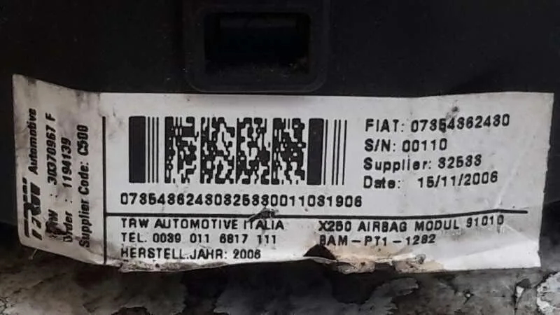 Airbag Delantero Izquierdo para Fiat Ducato Caja Cerrada 11 (Desde 03.02)
