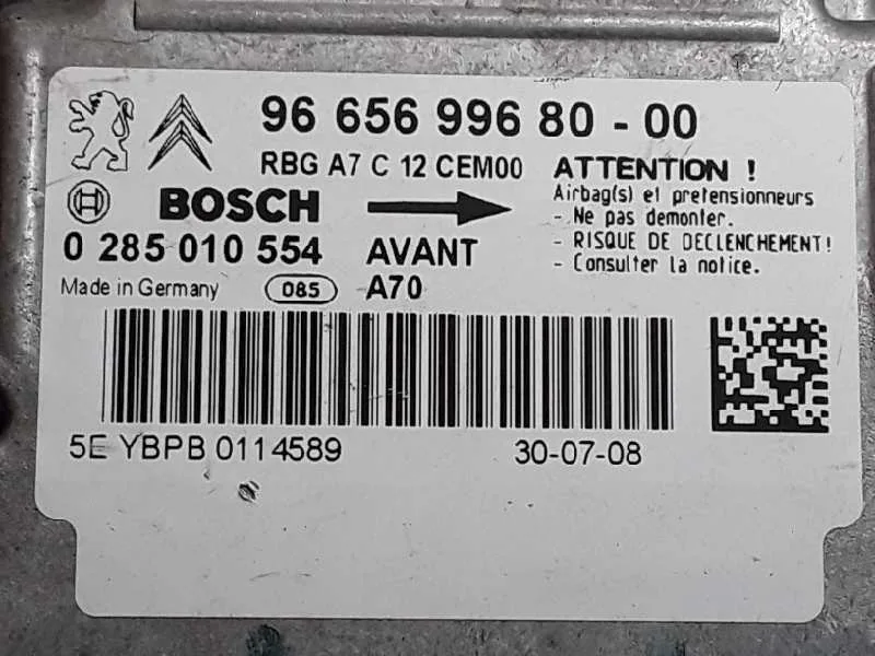 Centralita Airbag para Peugeot 207