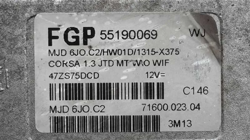 Centralita Motor Uce para Opel Corsa C