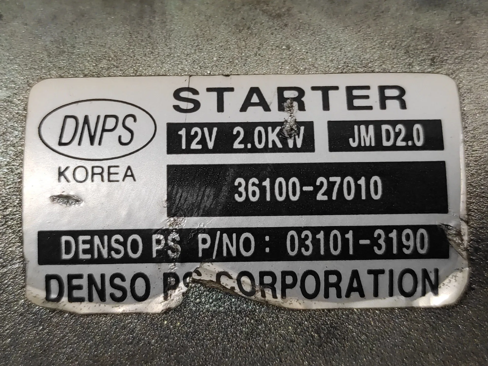 Motor Arranque para Kia Sportage