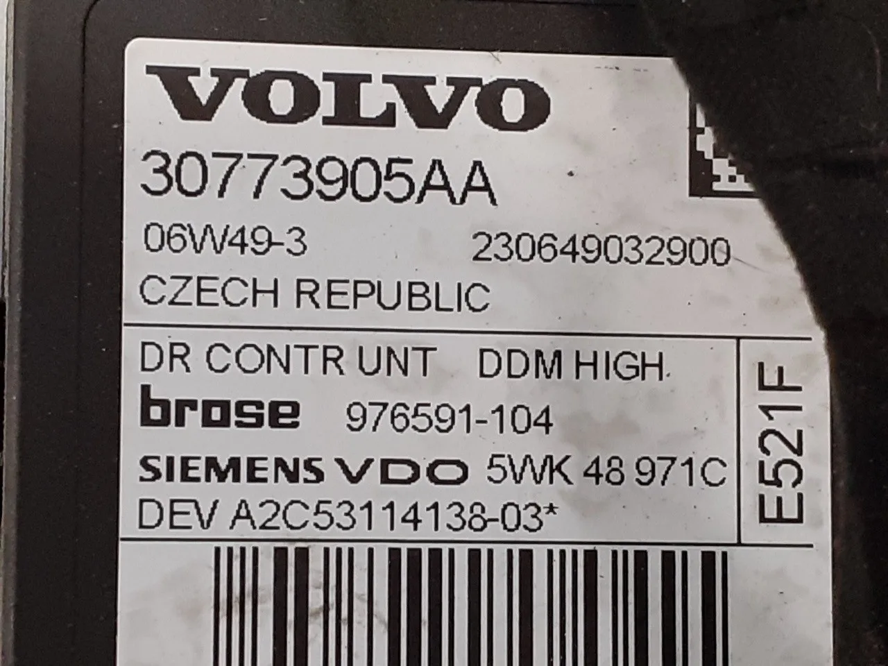 Elevalunas Delantero Izquierdo para Volvo C30