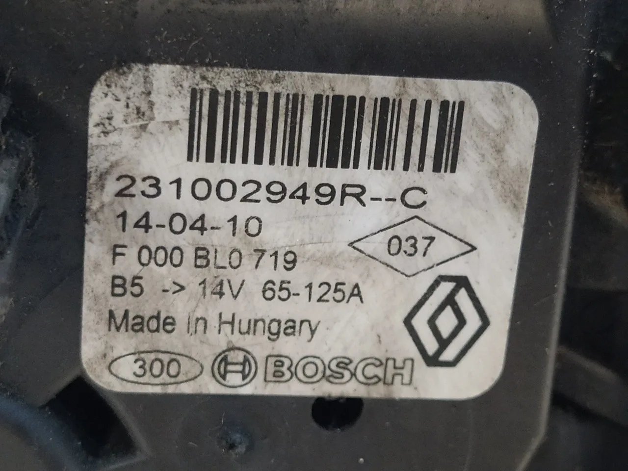 Alternador para Dacia Dokker