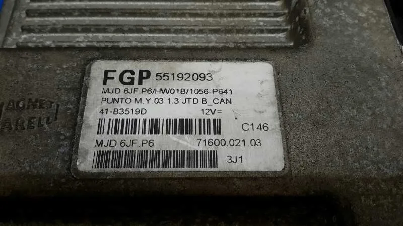 Centralita Motor Uce para Fiat Punto Berlina (188)