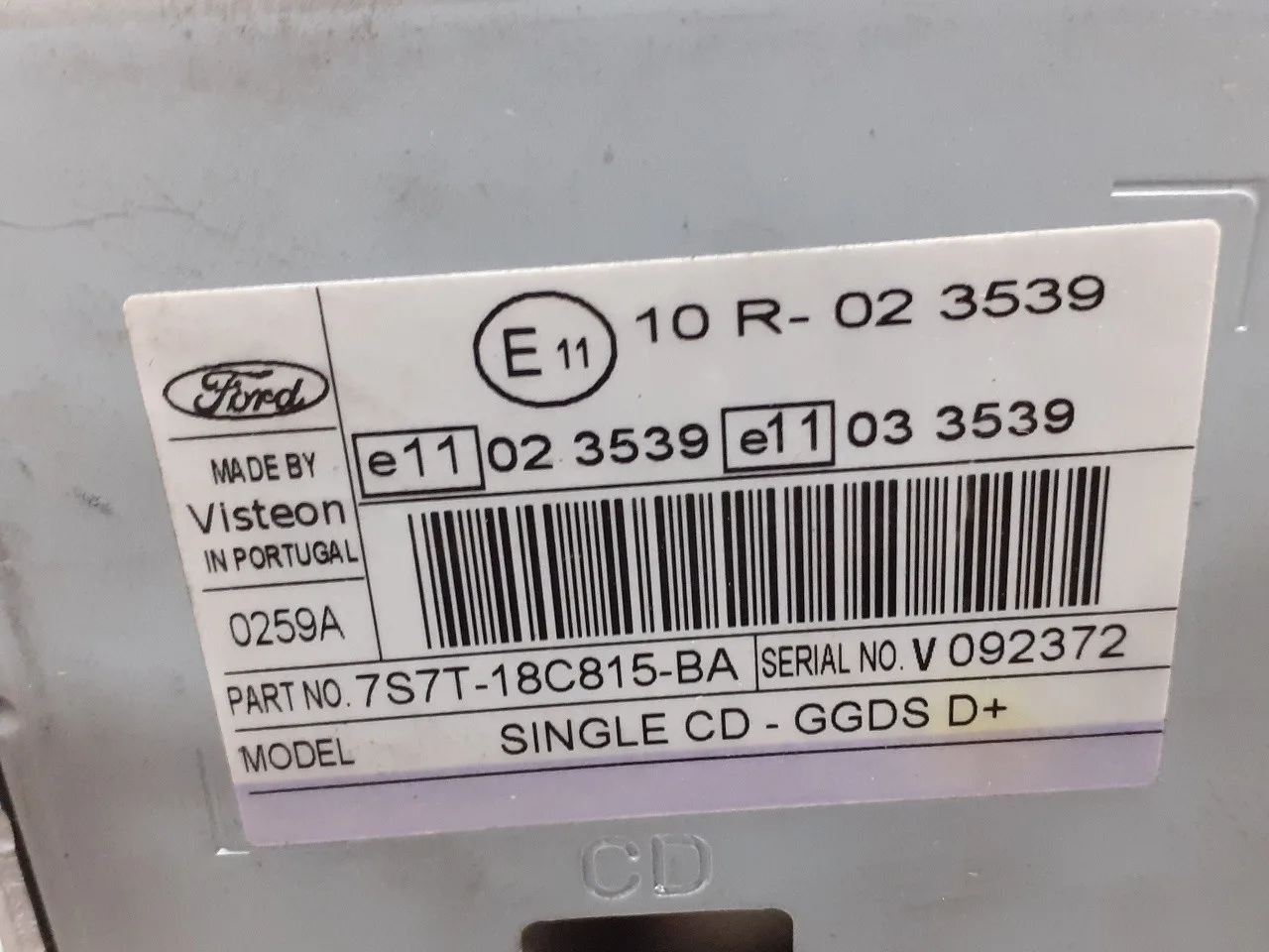 Sistema Audio / Radio Cd para Ford Mondeo Ber. (Ca2)