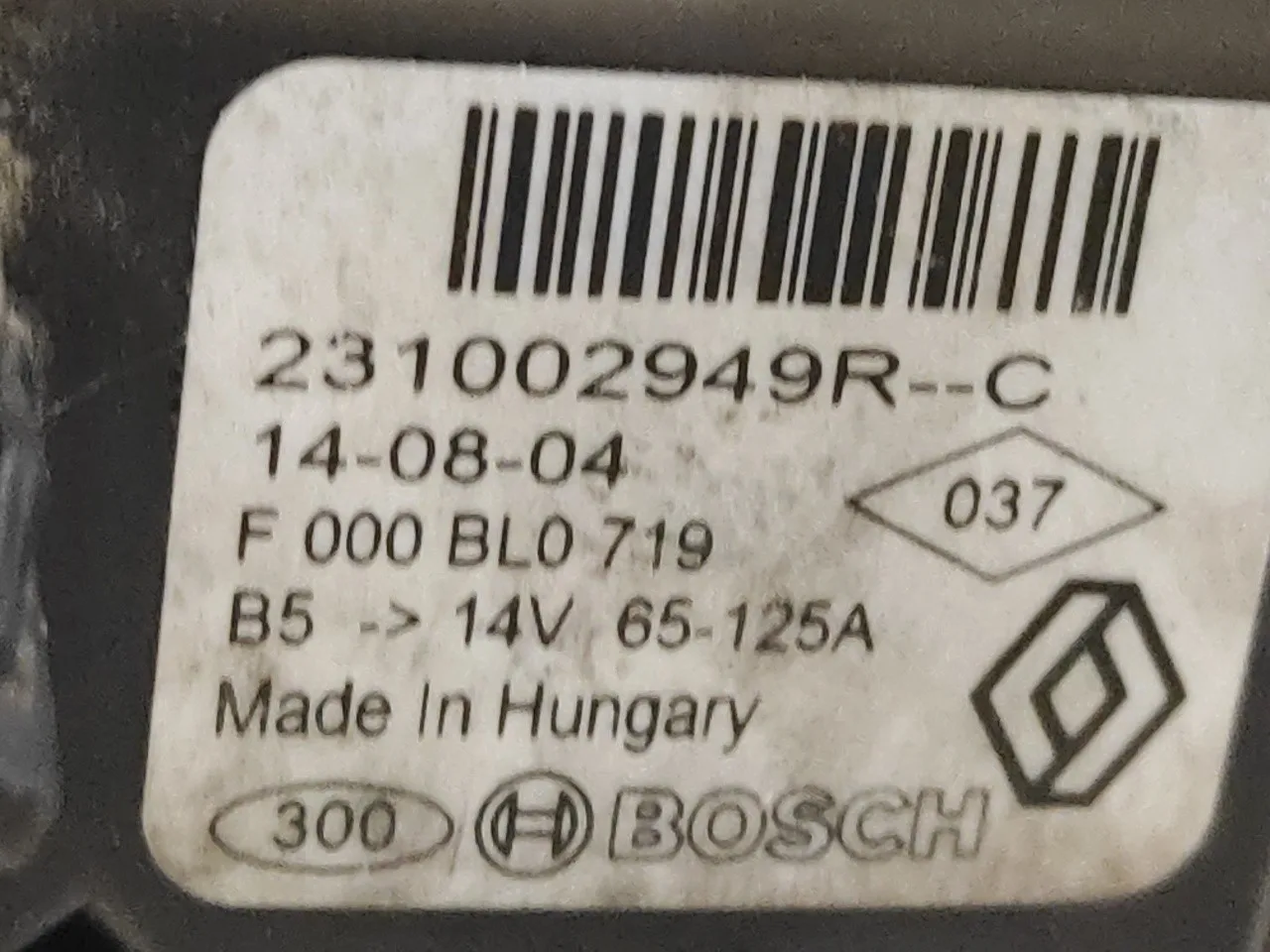 Alternador para Dacia Sandero