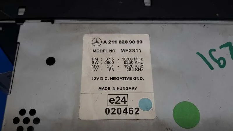 Sistema Audio / Radio Cd para Mercedes-Benz Clase E (W211) Berlina