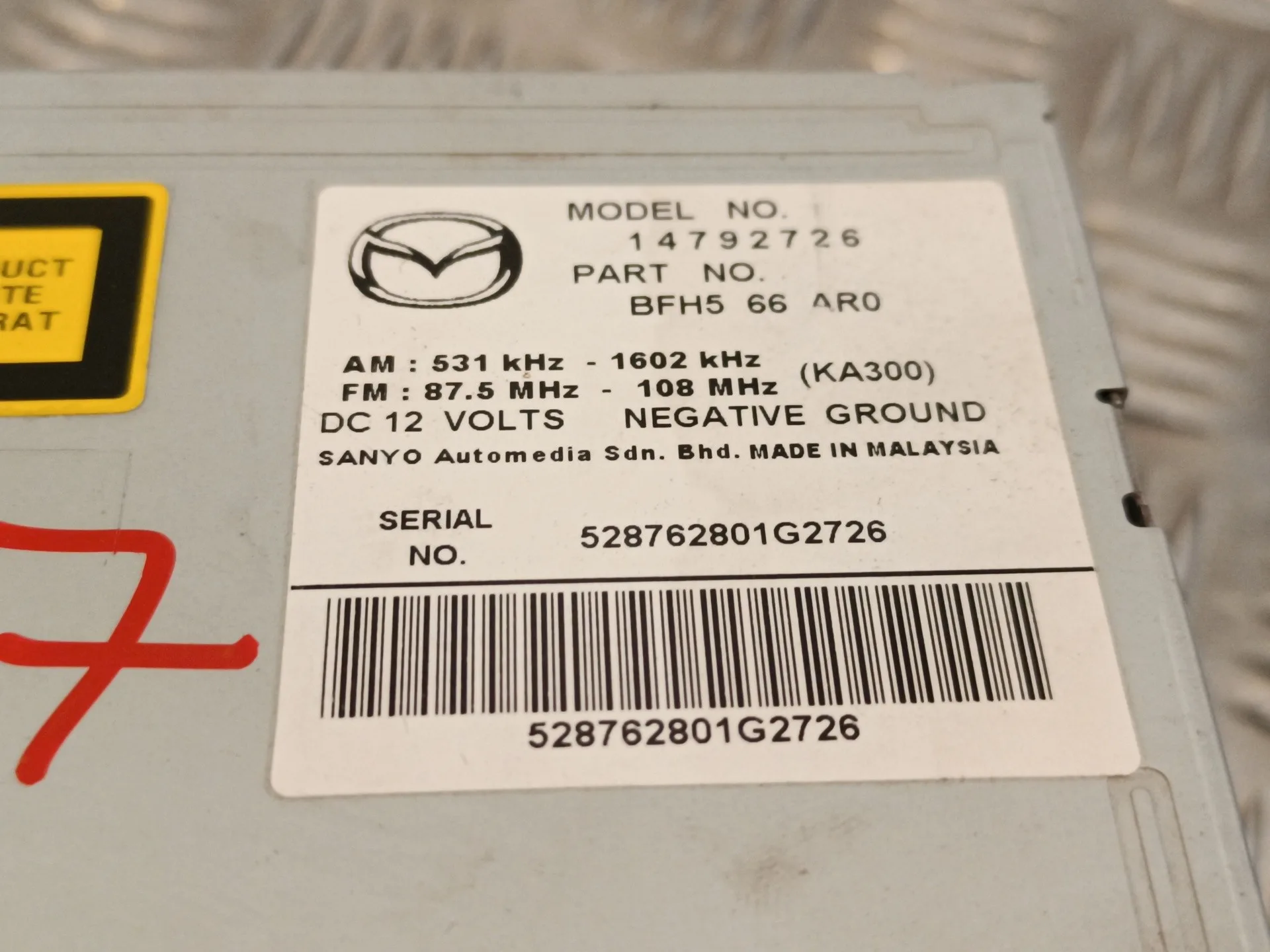 Sistema Audio / Radio Cd para Mazda 3 Lim. (Bl)