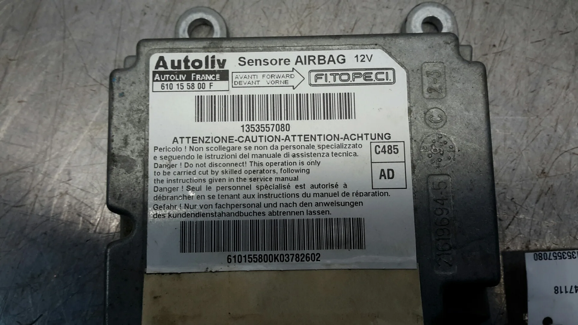 Centralita Airbag para Peugeot Bipper