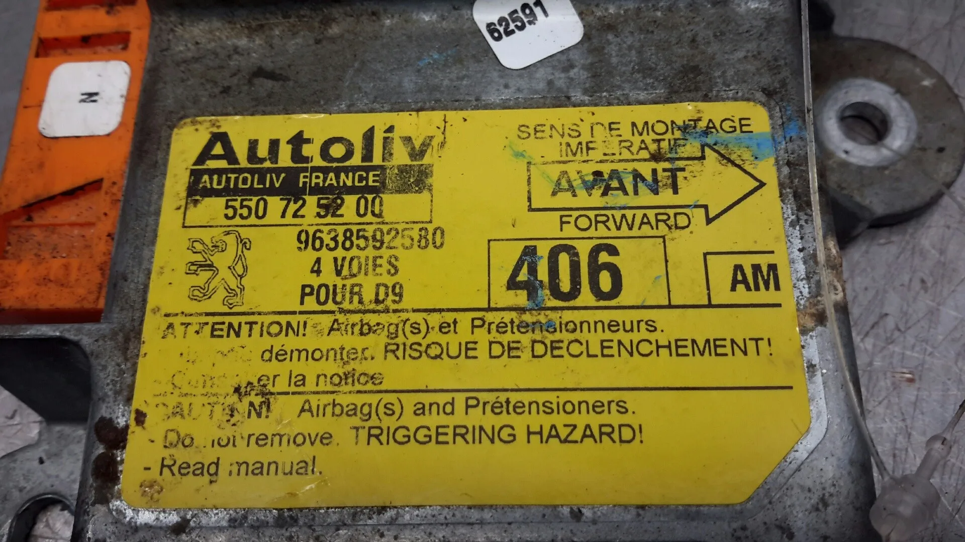 Centralita Airbag para Peugeot 406 Berlina (S1/S2)