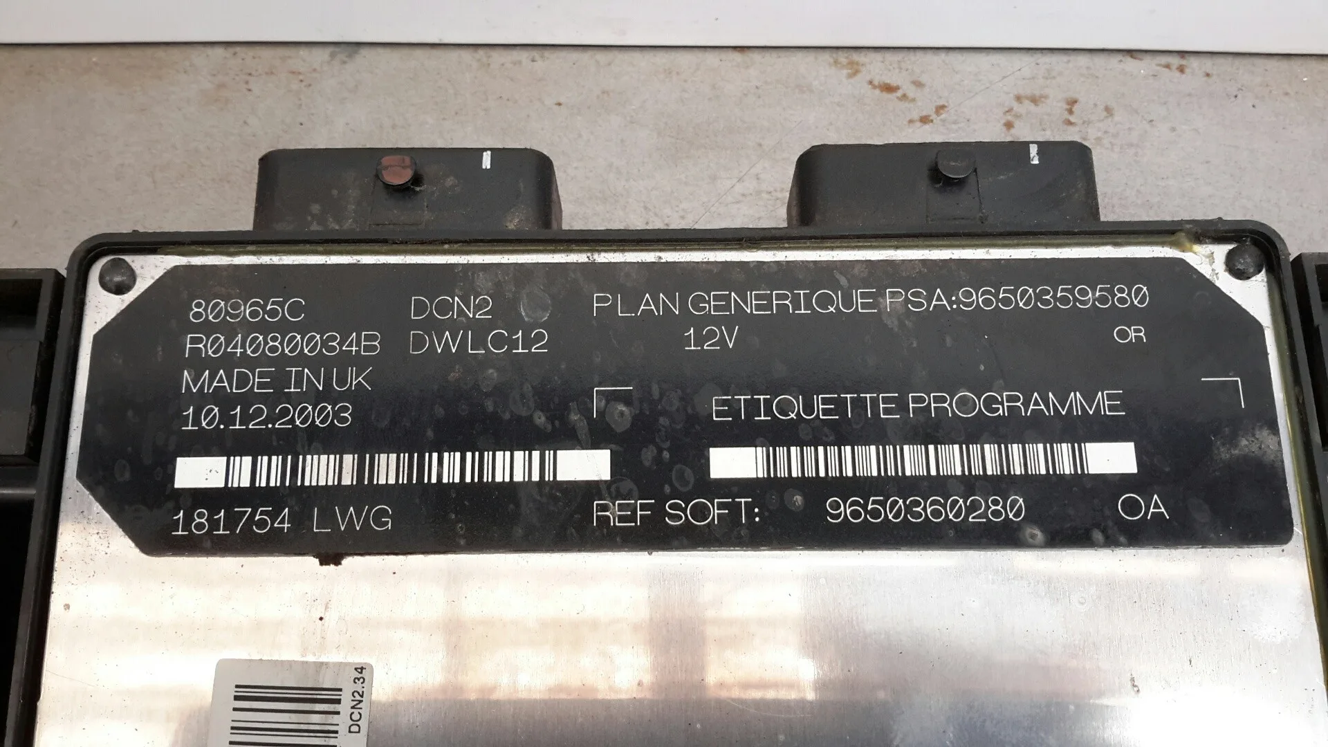 Centralita Motor Uce para Peugeot Partner (S2)