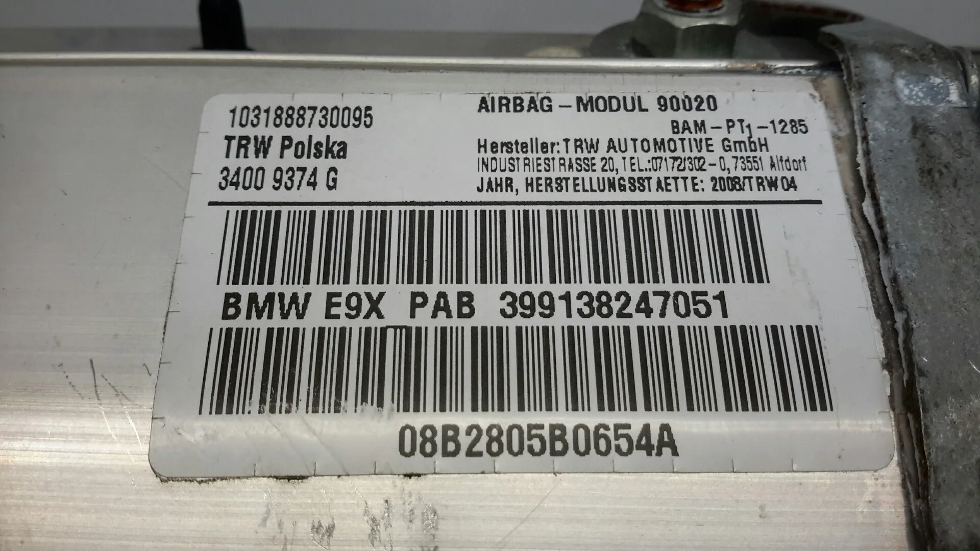 Airbag Delantero Derecho para Bmw Serie 3 Berlina (E90)